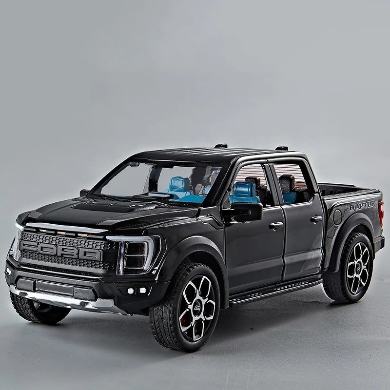 1:20 Ford Raptor F150 Alloy Diecast Pickup Truck Toy Car Light Sound