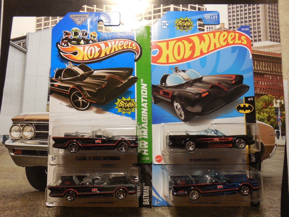 Hot Wheels Classic TV Series Batmobile LOT 4 HW IMAGINATION VARIATION LINCOLN DC