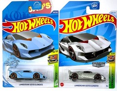 Hot Wheels Lamborghini Sesto Elemento Zamac, Baby Blue, Lot of 2X Exotics