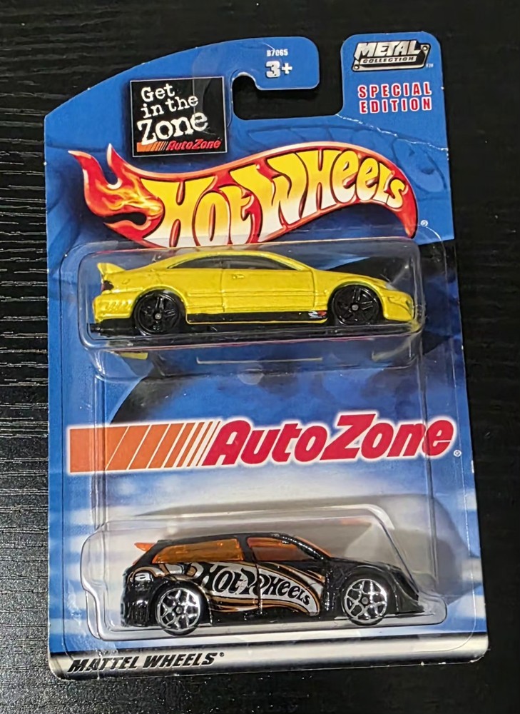 ☀️ 2002 Hot Wheels 2 Pack Autozone Honda Civic SI Yellow RaRe ☀️