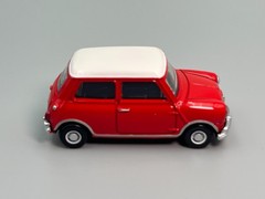 Morris Mini Cooper Classic Mini Red White Roof Tomica Premium #12 1/50 scale