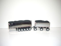 DCP FIRST GEAR 1/64 CHROME W/ BLACK TARP EAST GENESIS ll END DUMP TRAILERS