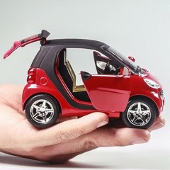 Red 1:32 Model Car Metal Diecast Toy Vehicle Kids Sound Light For Smart ForTwo G