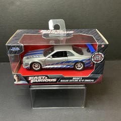 JADA Fast & Furious BRIAN’S NISSAN SKYLINE GT-R BNR34 Silver Diecast 1:32 Scale