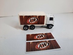 A & W -set of 2 stickers-fits Hot Wheels Hiway Hauler Trailer- Custom Trailer