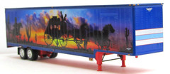 dcp blue/red Cowboy mural Kentucky van trailer no box 1/64