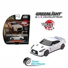 Greenlight 1:64 Tokyo Torque 2007 Nissan GTR with Custom Wheels – White 235110-D