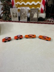 Lot of 4 The Dukes of Hazzard General Lee Diecast & Wind-Up Cars w/Bonus Sticker