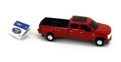 2024 ERTL 1:64 = FORD F350 DUALLY Pickup Truck *PAIR* Red & Metallic Gray NEW