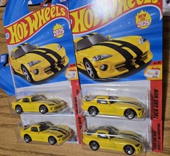 (4) DODGE VIPER GTS 96 YELLOW Hot Wheels -free Shipping