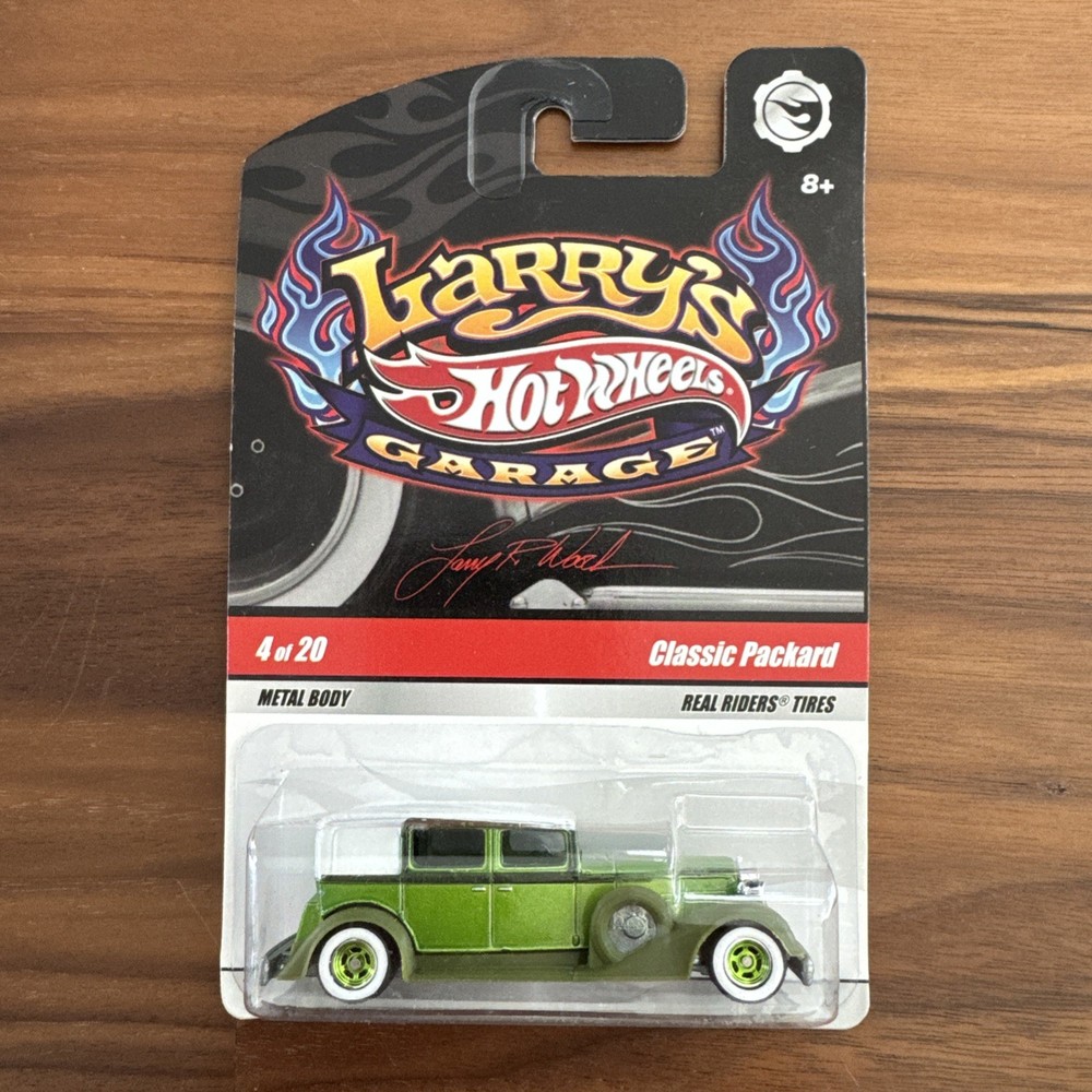 2009 HOT WHEELS LARRY’S GARAGE CLASSIC PACKARD GREEN CHASE 4 OF 20 REAL RIDERS
