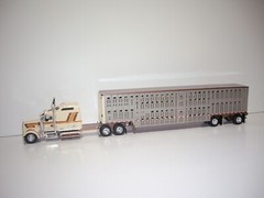 DCP FIRST GEAR 1/64 PARADISE TRUCKING KW W900L W/T SLEEPER & LIVESTOCK TRAILER