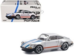 SINGER 964 SILVER 1/64 DIECAST MODEL CAR BY POP RACE PR640188