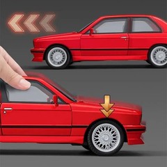 1:24 BMW M3 E30 1988 Mpower Alloy Diecast Sound & Light Car Model Toy Gift NEW