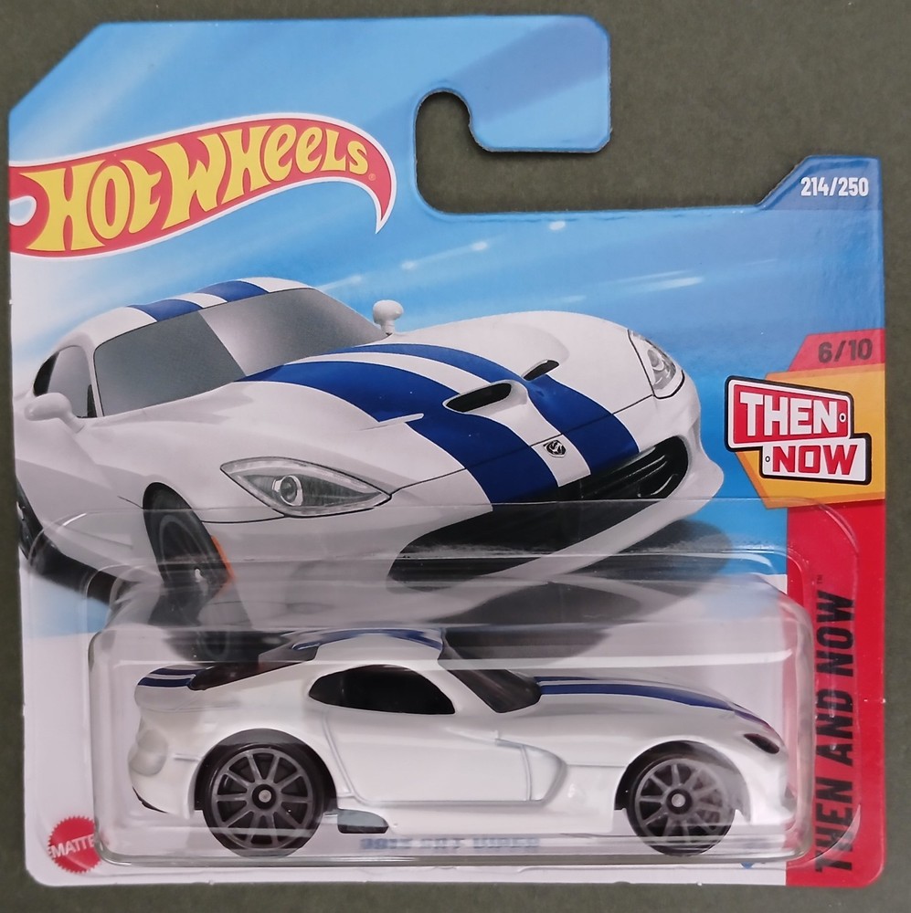 HOT WHEELS 2025 2013 SRT VIPER, WHITE/BLUE, SHORT CARD.