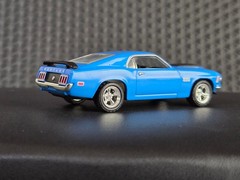 Hot Wheels ’70 Ford Mustang Boss 429 Grabber Blue & Real Riders wheels