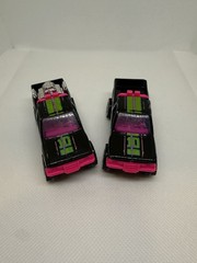 1987 Hot Wheels Off Road Explorers Black/Pink/Green Pickup Truck (Lot of 2)