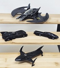 1989-92 Batman Returns ERTL Batmobile Batwing Batmissile Die Cast Toy Lot VTG