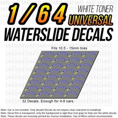 1/64 Scale MICHELIN TIRE LETTERS White Toner Universal WaterSlide Decals for Hot