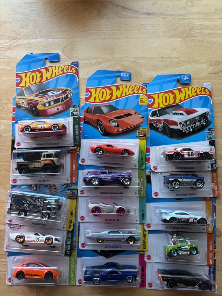 Hotwheels Lot Of 15 . New unopened. Various styles and colors