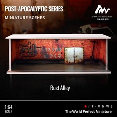 Diorama 1/64 Post-Apocalyptic Garage Model LED Parking Lot Display Case Building
