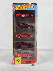 Hot Wheels Ferrari Cars Die-Cast 5-Pack 1:64 Scale Officially Licensed Red