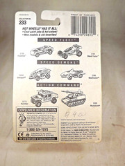1991 Hot Wheels Blue/White Card #233 TOYOTA MR2 RALLY White w/Lace SP Wheels