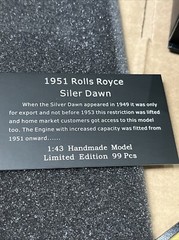1951 ROLLS ROYCE SILVER DAWN 1/43 RESIN CAR MODEL BY ATC A TOP COLLECTOR 1 OF 99