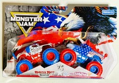 MONSTER JAM STARS AND STRIPES MONSTER MUTT SPARKLE SMASH 2 PACK 🔥FREE SHIP🔥