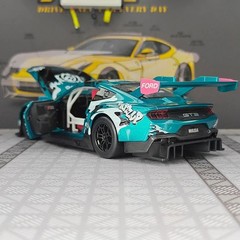 1:24 Ford Mustang GT3 WASA Co-branded Alloy Car Model Sound and Light Toy Car