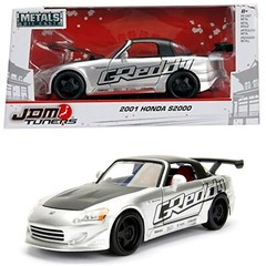 98686 2001 HONDA S2000 SILVER color HARD TOP JADA 1/24 DIECAST CAR.