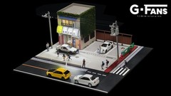 G-Fans Diorama 1:64 Garage Model Diecast LED Lighting Model Car Display Case US
