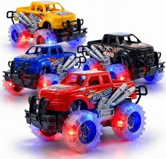 Light Up Monster Trucks for Boys and Girls, 4-Pack Toy Truck Set, Monster Tru…