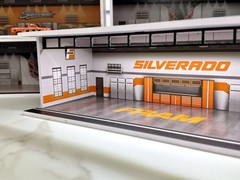 White Fram For 83 Silverado Themed Diorama 1:64 Scale Model Garage LED Lighting!