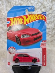 Hot Wheels #125/250 Red Edition 6/12 ’99 Honda Civic Type R (EK9) in Red