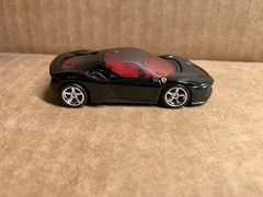 “CUSTOM” .. 2025 Hot Wheels FERRARI SF90 STADALE (Black Version) w/ Real Riders