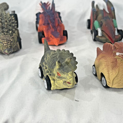 Job lot of 9 Dinobros Joyin Push And Pull Back Friction Motor Cars Dinosaur Cars