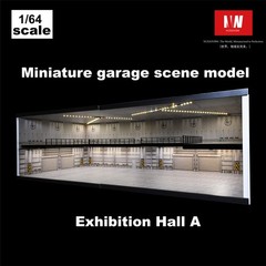 Diorama 1/64 Diecast Car Garage Model LED Lighting Parking Lot Display Case US