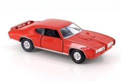 1969 Pontiac GTO Orange 4.5″ Diecast Model Pull Back – Welly – 43714OR