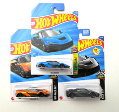 Hot Wheels McLaren W1 Blue #74 2026 Exoticars + 2025 #142 Black Orange -3pcs