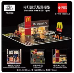 Diorama Car Garage Model 1/64 LED Lighting City Street View Building Scene Model