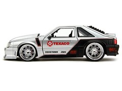 1989 FORD MUSTANG GT “TEXACO” SILVER & MATT BLACK 1/24 DIECAST CAR BY JADA 36299