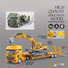1Pcs Scale-Carrier Container Engineering Set Vehicle Excavator Transport Truck M