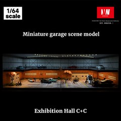 Diorama 1/64 Big Garage Model LED Lighting Parking Lot Scene Display Case Toy US