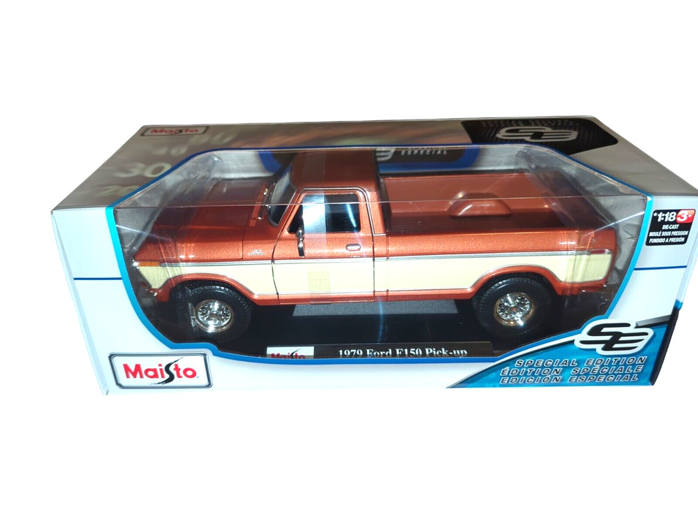 Maisto 1:18 Diecast 1979 Ford F150 Light Brown/Orange/Cream Special Edition Car