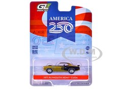 1971 PLYMOUTH HEMI CUDA GOLD “AMERICA 250” 1/64 DIECAST BY GREENLIGHT 28180 D
