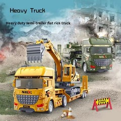 1Pcs Scale-Carrier Container Engineering Set Vehicle Excavator Transport Truck M
