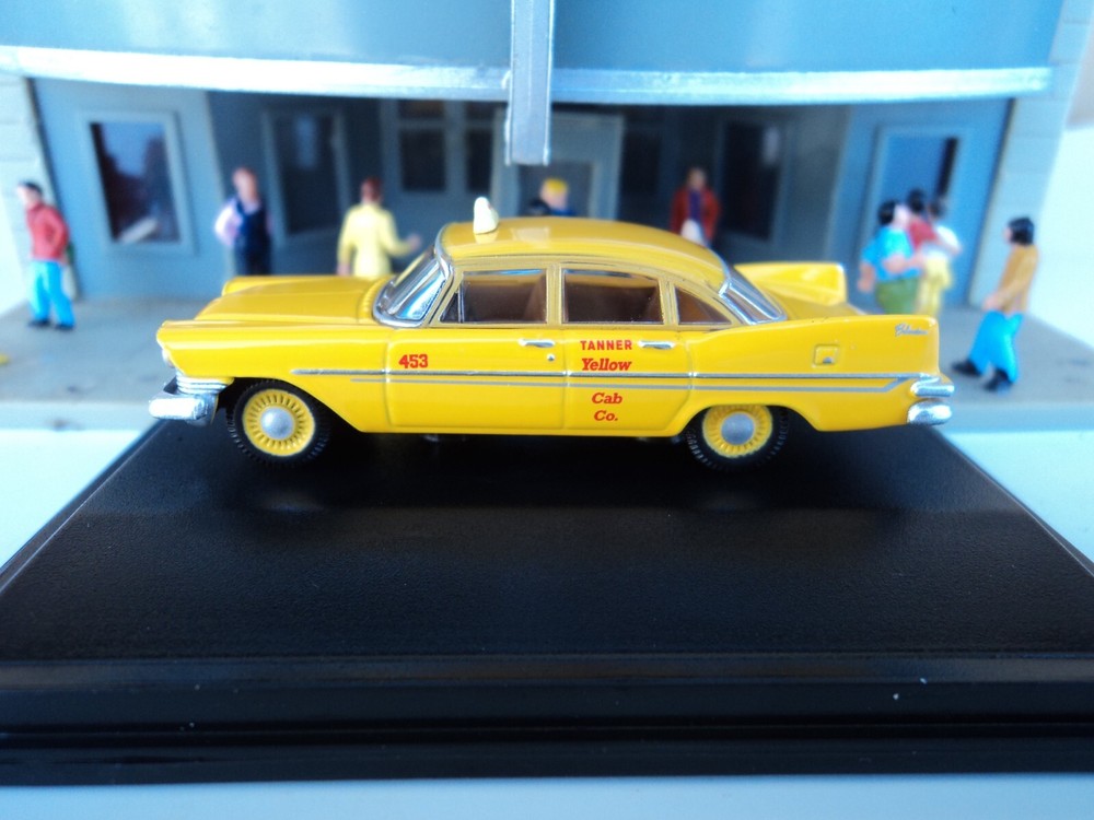 Oxford 1959 PLYMOUTH BELVEDERE Taxi Tanner Yellow Cab 1/87 HO diecast