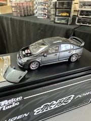 HONDA CIVIC FD2 MUGEN POWER HOOD COMES OFF 1/64 DIECAST CAR BY MICRO TURBO MT