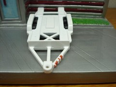 Hot Wheels Single Car Trailer Loose white Team Transport Real Riders, Metal Base